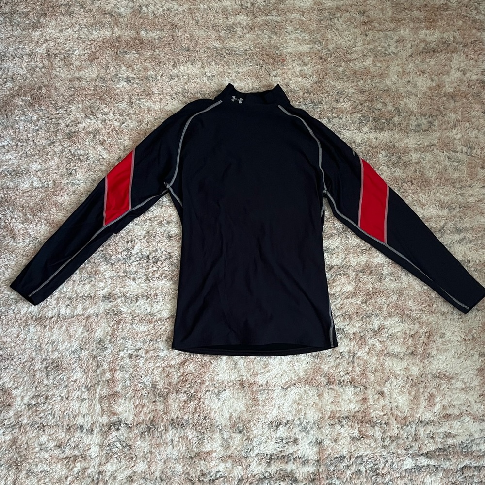 Under Armour Men’s Compression Long Sleeve Black and Red Size XL
